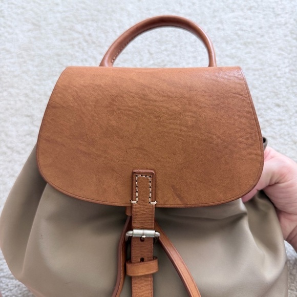 Dooney And Bourke Allie Nylon Beige Brown Leather Backpack Authentic main image 15